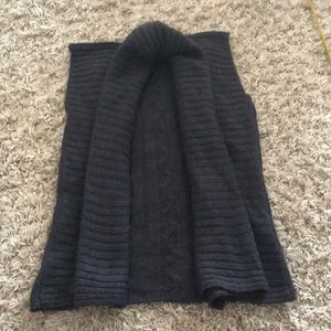 Gray vest with huge collar, alpaca&wool&acrylic mix, Zara, size M,